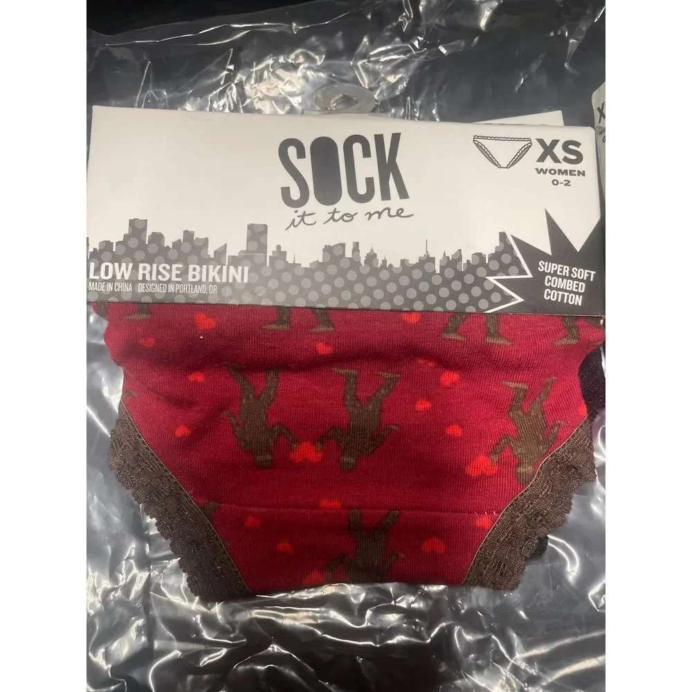 Sock‎ it to me low rise women bikini underwear hearts unicorn peacock XS